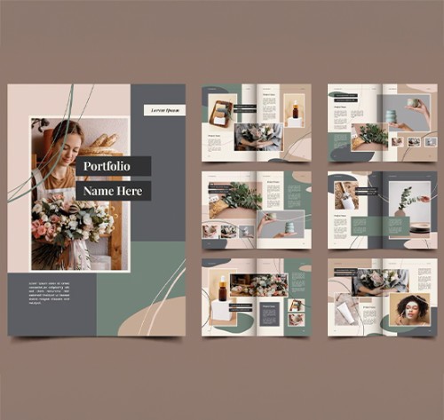 Portfolio layout with floral theme